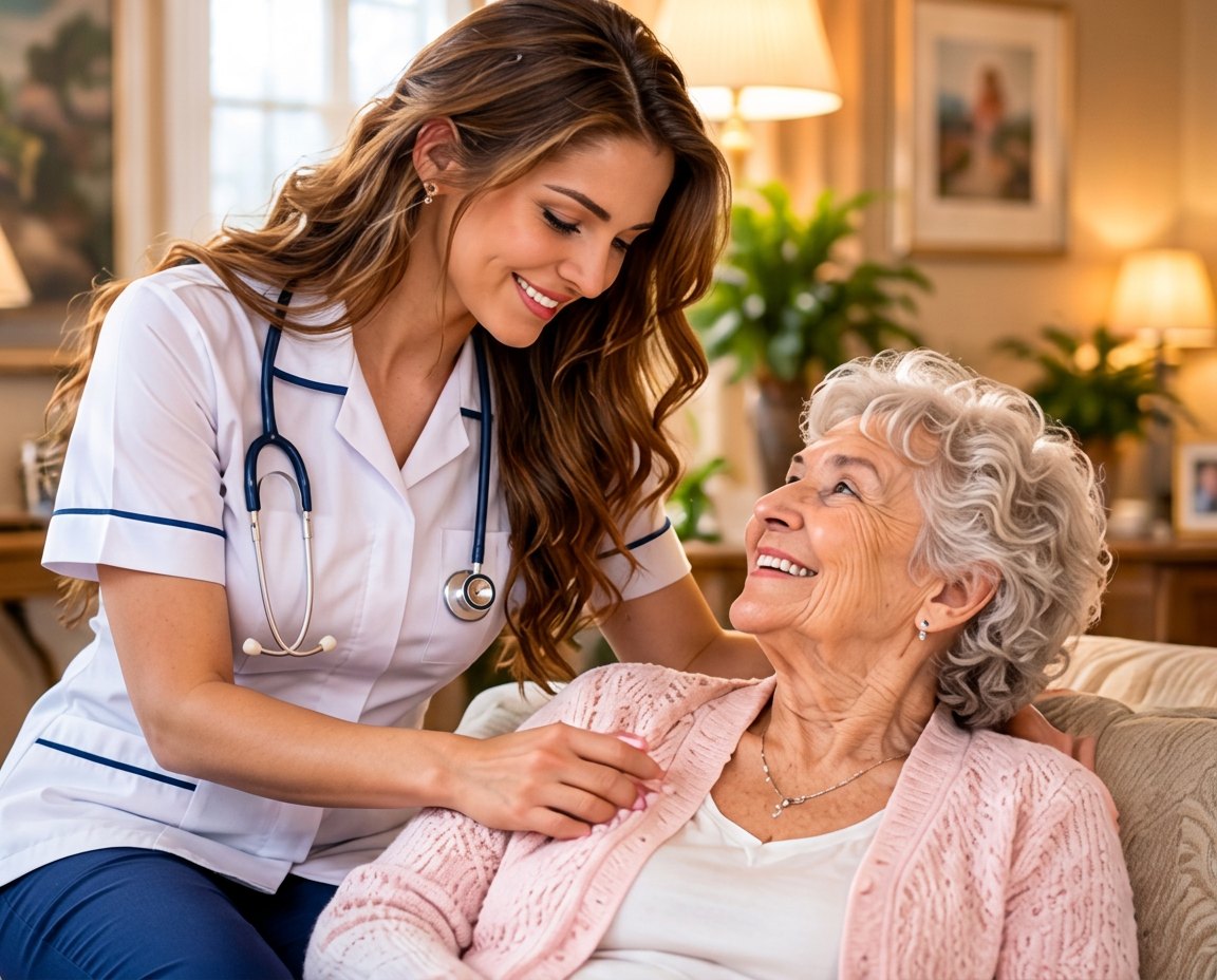 Caregiver with senior woman